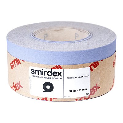 P60 70мм*25м SMIRDEX Ceramic Velcro 740  Абразивная бумага в рулонах 740407060